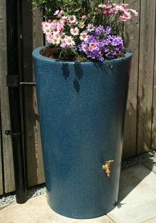 180 Litre Decorative Garden Planter Water Butt Rainwater Collection (Blue Stone) (PLASTIC)