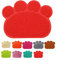 CloudHeart Tapis de sol premium pour animal domestique, en forme de patte, en PVC, antidérapant, lavable, souple, tapis de gamelle pour chat et chien (30 x 40 cm) - Rouge