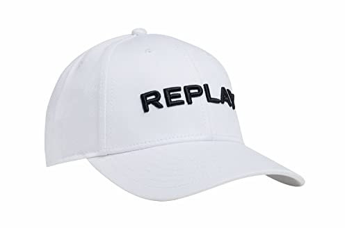 Replay Unisex Baseball Cap mit Logo, Optical White 001 (Weiß), Onesize