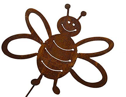 Unbekannt Rostdeko Biene auf Stab groß Rost Edelrost Deko Gartendeko Metall Rostfigur Deko Dekoration Deko-Idee Dekobiene Dekotier Rostdeko Geschenk-Idee Geschenk