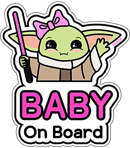 GEEKBEAR Baby an Bord Aufkleber für Autos (04. Yoda Girl)