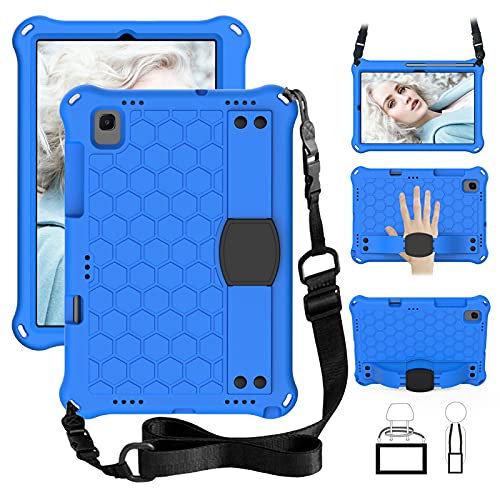 QYiD Funda Infantil para Huawei MatePad T10s /T10 2020, Carcasa Niño No-Tóxico EVA Protectora con Soporte, Correa de Mano y Bandolera para Huawei T10s 10.1 / T10 9.7 Tablet, Azul/Negro