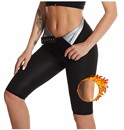 Pantalon de Sudation Femme Taille Haute Short Sudation Sport Pantalon Sauna Amincissante Legging Anti Cellulite Minceur pour Jogging Fitness Yoga Gym pour Perdre du Poids
