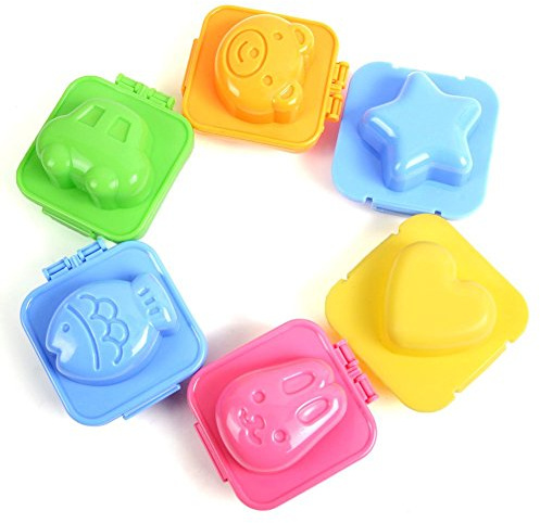 Peukerty 6 Stück gekochte Eier Reisform Bento Maker Sandwich Cutter Dekoration Form