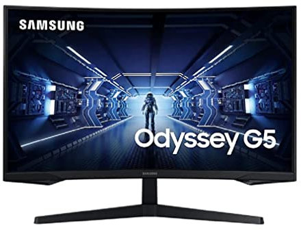 Samsung Monitor Gaming Odyssey G5 (C27G53), Curvo (1000R), 27, 2560x1440 (WQHD 2K), HDR10, VA, 144 Hz, 1 ms, HDMI, Display port, Nero (Ricondizionato)