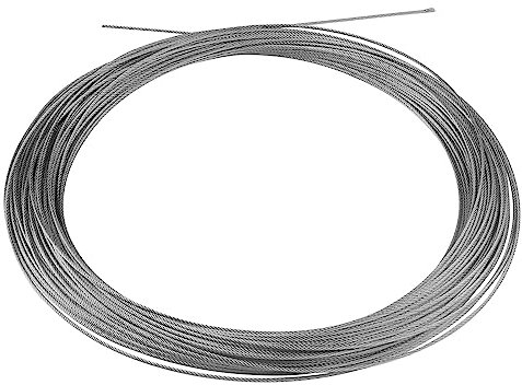 JAPCHET 2mm x 50m Stainless Steel Wire Rope, 164 ft - 7 x 7 Metal Hanging Wire for Clothes, Picture, Craft
