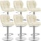 Yaheetech Barhocker 6er Set Höhenverstellbar 360°Drehbar Barstühle Küchenstühle mit Rückenlehne und Fußstütze, Barstuhl PU-Kunstleder Sitzhöhe 62,5 cm - 84,5 cm für die Küche, Beige