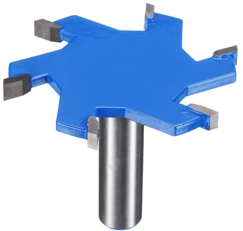 sourcing map Fraise à rainurer en T - Tige de 1,27 cm - 65 mm x 5 mm - 6 ailettes en carbure de tungstène - Fraise à rainurer - Fraise à rainurer - Fraise à laminer pour bois