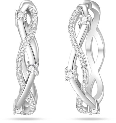 CYCUFF 925 Sterling Silber Hoop Ohrringe Bunte Cubic Zirkonia Schmuck Ohrringes für Frauen Set Ohrring Geschenke für Sie