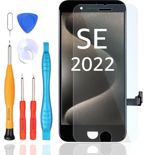LL TRADER Display für iPhone SE 2022, Touchscreen Ersatz für iPhone SE 3th Generation LCD Digitizer mit Reparaturwerkzeug Schwarz NEU