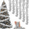 Chenyu 6 Piezas Guirnalda de Oropel Navidad 2m Brillante Espumillón Plata Reutilizable para Decoraciones de Fiestas, Árbol, Bodas