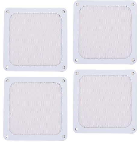 Filtre Anti-poussière de Ventilateur PC, 4 Pièces PVC 120x120mm Grilles de Filtre de Ventilateur D'ordinateur avec Vis, Cadre Magnétique Maille Anti-poussière de Ventilateur PC