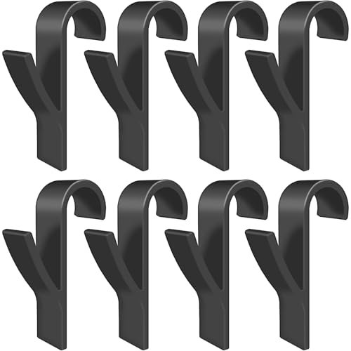 LICQIC 8 Pcs Towel Radiator Brackets Hooks, Bathroom Heated Towel Rail Hooks for All Standard Radiators, Black