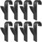 LICQIC 8 Pcs Towel Radiator Brackets Hooks, Bathroom Heated Towel Rail Hooks for All Standard Radiators, Black