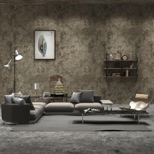 TOTIO 48x157inch Extra Wide Grey Concrete Effect Vinyl Self Adhesive Wallpaper Cement Vinyl Wrap Gray Peel and Stick Contact Paper Matte Thick Waterproof Wall Sticker Furniture Sticker