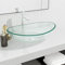 Homvdxl Ovales Glaswaschbecken, Aufsatzwaschbecken, Glasgefäß-Waschschüssel, Aufsatzwaschbecken mit Ablaufloch für Waschtischschrank, Garderobe, transparent, 54,5 x 35 x 15,5 cm