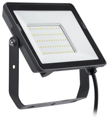 PILA Proiettore a LED per esterni, 50 W, non dimmerabile, luce bianca neutra (4000 K), 4750 lumen, ottica simmetrica in vetro temperato, alluminio, IP65, IK06, classe I, 35.000 h di vita utile, cavo