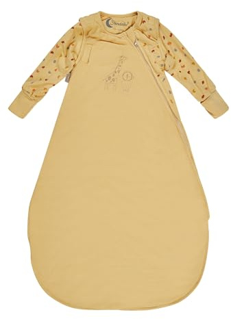 Sterntaler Schlafsack mit Armen 110cm Giraffe & Löwe – Jersey, leicht wattiert – Abnehmbare Ärmel mit Klettverschluss, Stulpen - 1,00 TOG – 2-Wege-Reißverschluss & Kabelöffnung – Baby Schlafsack