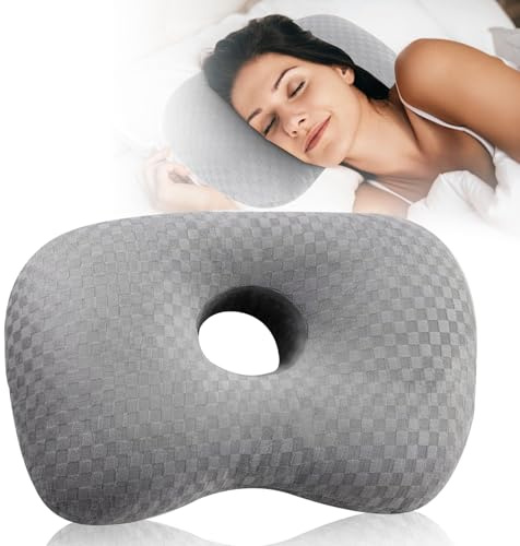 WANDGU Piercing Kissen mit Loch: Weiches Ohrkissen Donut Kissen für Seitenschläfer Piercing Kissen Ohr, Relief Pillow Kopfkissen für Ohrenschmerzen Piercing Seitenschläfer Gegen Ohrenschmerzen