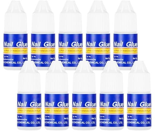 Nail glue-10Pcs Extra-Strong Nail Glue - Quick Dry Super Strong Adhesive Bond for False Nails, Professional Salon & Home Use
