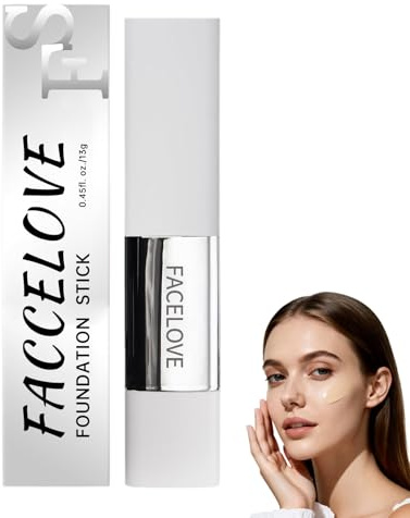 Facelove Foundation Stick mit Pinsel, Hochwertig Changing Foundation Stick, Facelove Veränderbares Foundation-duo mit lsf 15, Passt sichdeinem Hautton immer perfekt an (Naturfarbe)