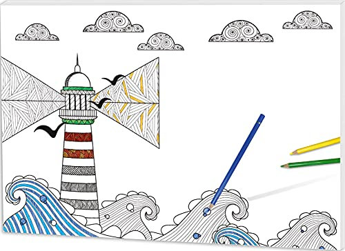 RNK 46645 - Notiz-Schreibtischunterlage „Leuchtturm“ small table, 48 x 33 cm, 30 Blatt, 1 Stück