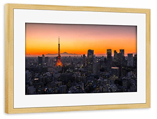 artboxONE Poster mit Rahmen Kiefer 30x20 cm Tokyo 01 von Tom Uhlenberg - gerahmtes Poster