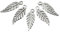 Vintageparts 10 Filigrane Federn in antik silberfarben, DIY-Schmuck