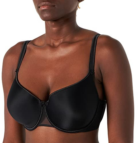 Selene, Reggiseno Donna Modellante, con Ferretto e Coppe Preformate in Morbido Tessuto, Collezione Sara, Colore Nero, Taglia 7C
