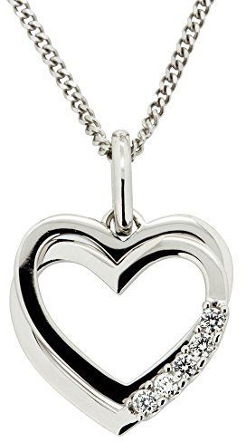 Orolino Damen Anhänger mit Kette 585/- Gold 42/45cm Glänzend Brillant Weiß 0.1000 Karat 500341310-1