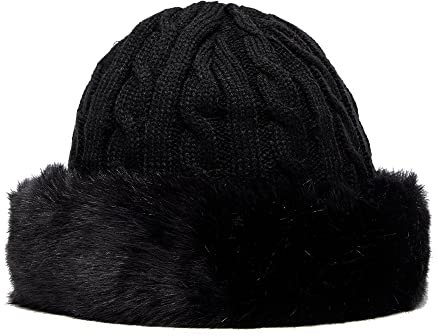 Peter Storm Women's Camilla Fur Trim Hat, Winter & Cold, Weather Hat Accessories, Black, One Size