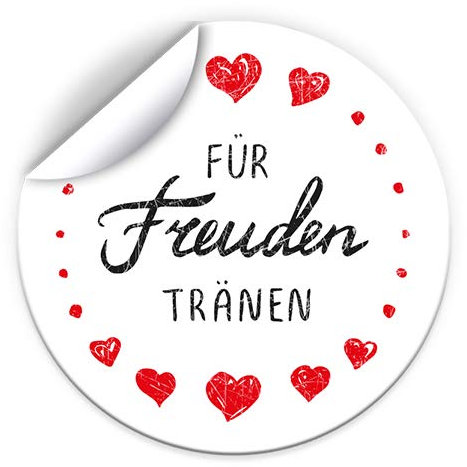 Junaversum Freudentränen 150 Aufkleber für Verpackung von Taschentücher/Sticker Hochzeit