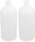 sourcing map 2Pcs 1L HDPE Plastic Clear White Narrow Mouth Liquid Chemical Reagent Sample Bottle Container Storage