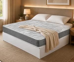 ROYAL SLEEP - Pack Descanso Montaje y Retirada de Usado Incluido | Colchón Viscoelástico Ceramic Plus 135x190 + Canapé Abatible Gran Capacidad Blanco Madera