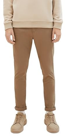 TOM TAILOR Denim Herren 1008253 Slim Fit Chino Hose Mit Gürtel, 11634 - Honey Camel Beige, 30W / 30L EU
