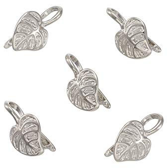 PandaHall 5 Stück Messing-Blatt-Eispickel-Haken 18 x 11 mm Bail Pinch Clip Verbinder für Schmuckherstellung