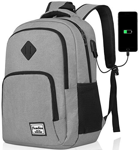 YAMTION Rucksack Herren Schulrucksack Jungen Teenager Laptop Rucksack mit USB-Ladeanschluss für Laptop 17,3 Zoll,Rucksack für Studium Schule Reise,40L