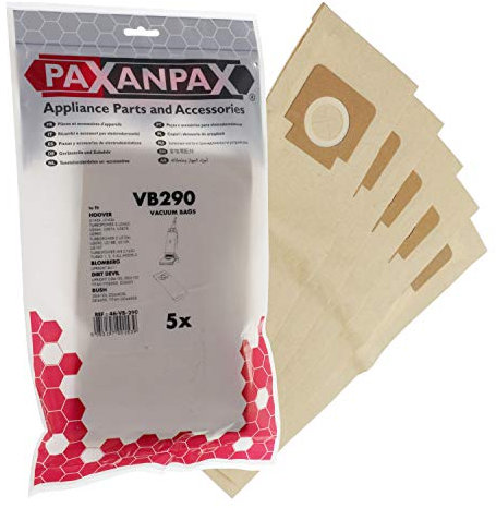 Paxanpax VB290 Compatible Paper Vacuum Bags For Hoover 'H4/H18' Turbopower 1,2,3, Turbopower Junior, Turbomaster, Turbolite Series (Pack of 5)