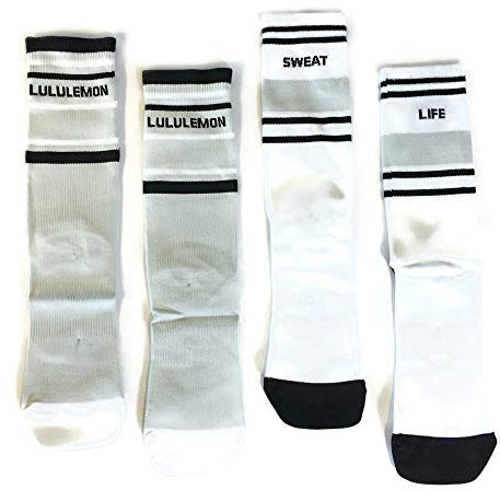 lululemon Women's Tale To Tell Crew Sock 2 Pack (White/Black/Vapor, S/M (5-7))
