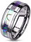 Paula & Fritz® Ring Damen Wolframcarbid Abalone-Inlay Gr. 52 (16,6) Silber 6-mm Breit Herren-Ring Damenring Verlobungsring Ehering Abalone-Muschel