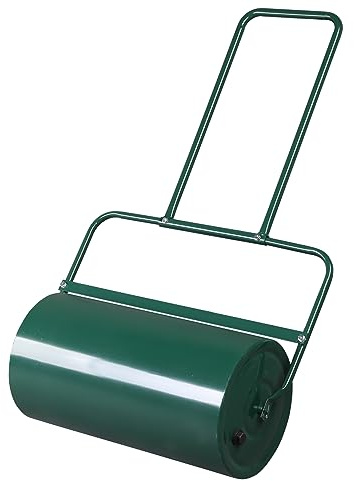 VINGLI Lawn Roller Water Filled Pull Behind 20inch Garden Drum Roller Push/Tow Behind, Water/Sand Filled Roller for Garden, Lawn, Backyard (24 inch, Green)