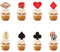 48 Stück Poker-Motto-Party-Dekorationen Pokerherz Cupcake-Topper...