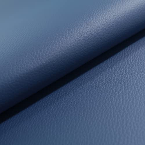 TOLKO 1m Lederimitat mit Rindsleder Optik | weiche Premium Meterware | Stuhl Bank Sessel Sofa Sitzbezug 140cm breit | Kunstleder Bezugstoff Polsterstoff Polsterbezug Möbelstoff (Blau)