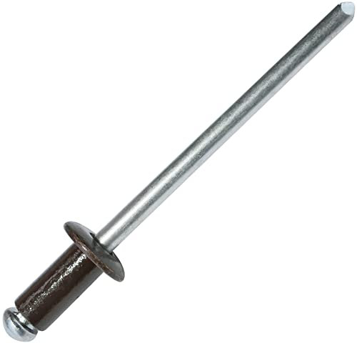 AERZETIX - C57142 - Set mit 50 Blindnieten Ø4x8 mm Farbe sepiabraun RAL 8014 - aus stahl/aluminium - pop-niet mit dornbruch