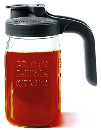 County Line Kitchen Glass Mason Jar Pitcher with Lid - Wide Mouth - Heavy Duty, Leak Proof - Sun & Iced Tea Pitcher, Breast Milk Storage, Water