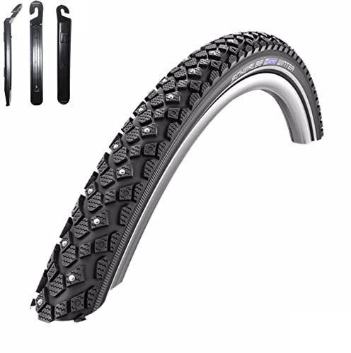 1 x Schwalbe Winter Fahrradreifen K-Guard Reflex Winterreifen 35-622 (28 x 1,35) inkl. 3 Reifenheber