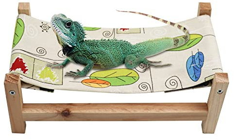 Dnoifne Bartdrache Hängematte Holz Reptilienbett Reptilien Sommerbett für Bartagame Leopard Gecko Eidechse