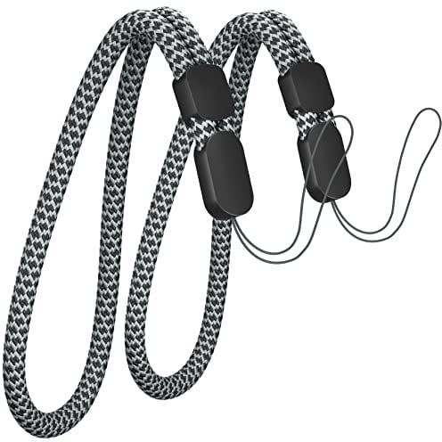 Avorast Hand Wrist Strap Lanyard, 2 Pack Phone Lanyards Compatible with Apple Airpods Pro 2nd Generation, Adjustable Lanyard for GoPro, Camera, Keys, Keychain, USB Flash Drive (Black & Grey)