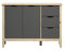 Inter-Furn Kommode, Kiefernholz, Kiefer Massiv-Grau/Natur lackiert, 110 x 79 x 39 cm