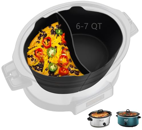 Horuhue Doublure en silicone pour mijoteuse et Hamilton Beach de 6 à 7 litres, doublure de séparation en silicone, réutilisable/sans BPA/accessoires de cuisinière pour la plupart des 6 litres